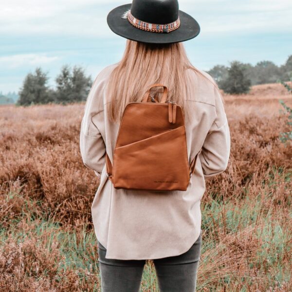 the chestefield brand leather backpack cognac claire 1