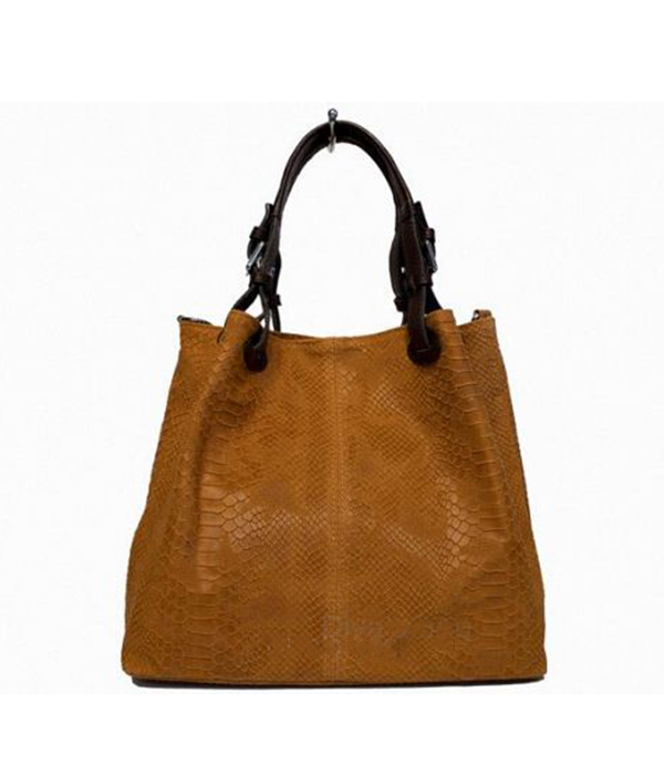 _0002_snakeprint leather bag light brown