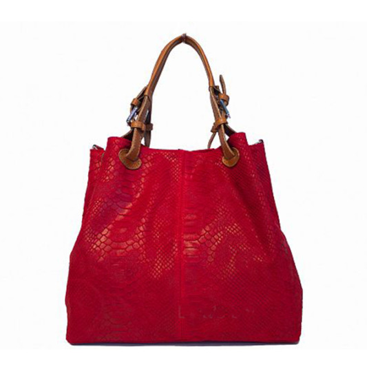 _0003_snakeprint leather bag red
