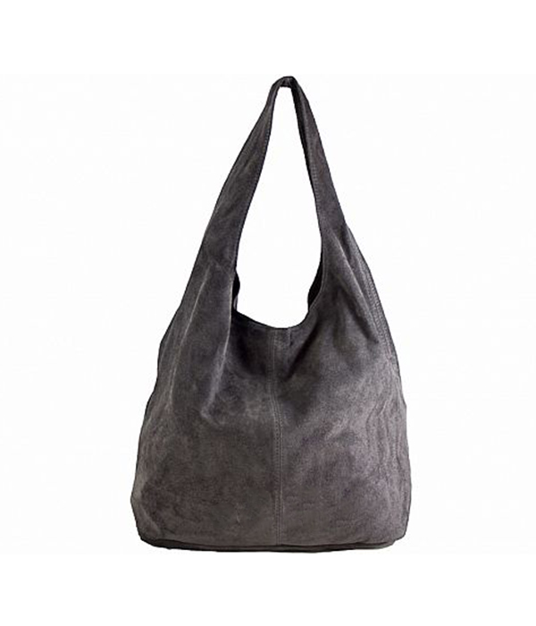 0004 leather suede bag grey