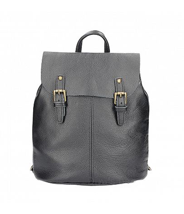 0008 leather vintage backpack black