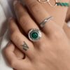 African Jade Ring, handmade, Sterling Silver Rings, green Gemstone Ring