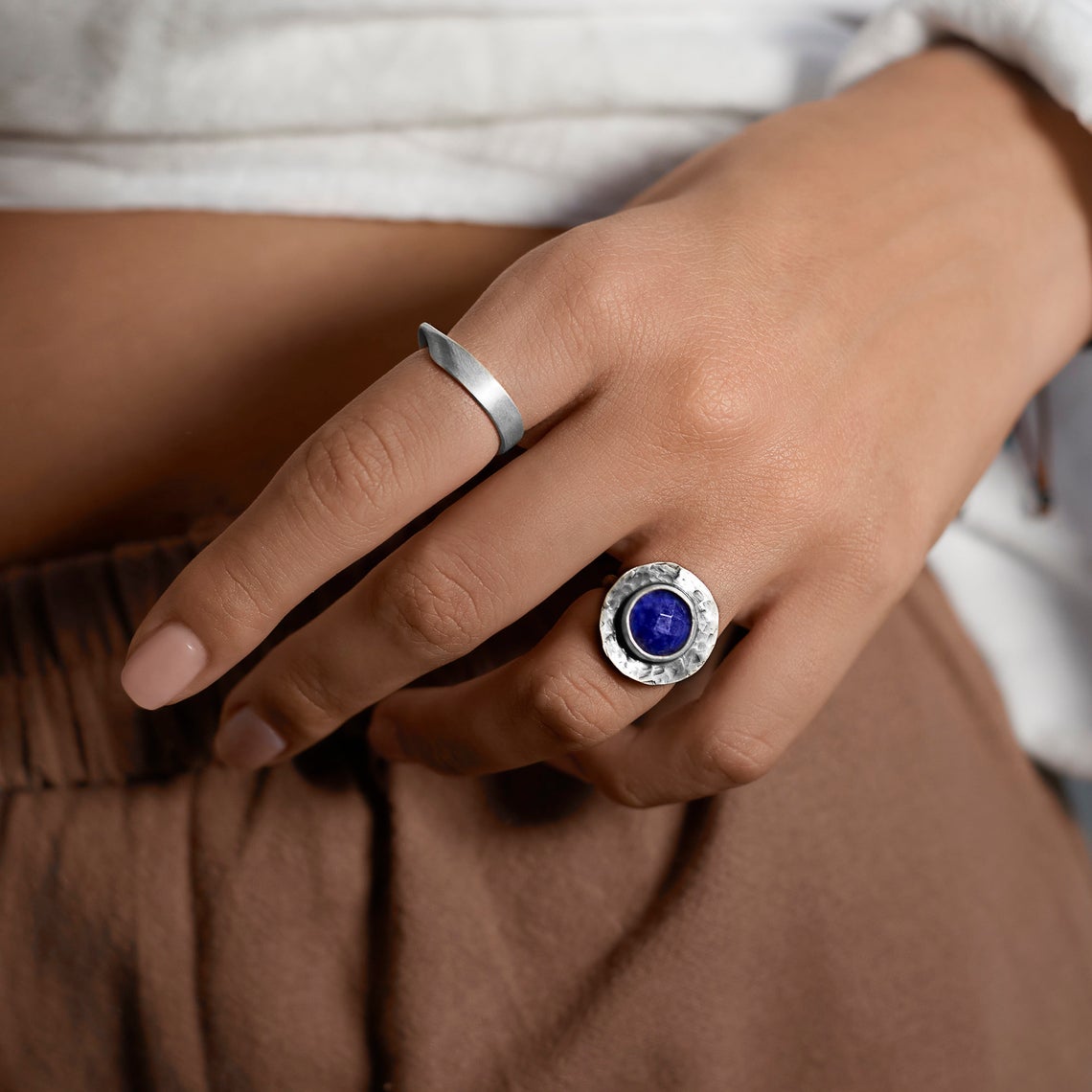 Lapis Lazuli Ring, handmade, Sterling Silver Rings, Midnight Blue Lapis Ring, Lapis Ring, Libra Gemstone Ring 1