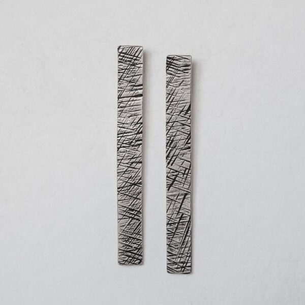 Ασημένια Μπάρα – Σκουλαρίκια χειροποίητα μινιμαλιστικά από οξειδωμένο ασήμι 925