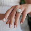 Moonstone Ring, Silver Bohemian Ring, Adjustable Moonstone Gemstone Ring, Rainbow Iridescent Crystal Ring, June Birthstone Ring