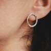Open circle Earrings, Karma stud earrings Sterling Silver Minimalist Jewelry, Simple Everyday Silver Stud Earrings 1