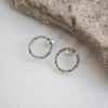Open circle Earrings, Karma stud earrings Sterling Silver Minimalist Jewelry, Simple Everyday Silver Stud Earrings 2