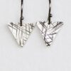 Triangle silver earrings, Geometric Sterling silver 925 earrings, minimalist handmade earrings 2