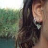 Triangle silver earrings, Geometric Sterling silver 925 earrings, minimalist handmade earrings 5