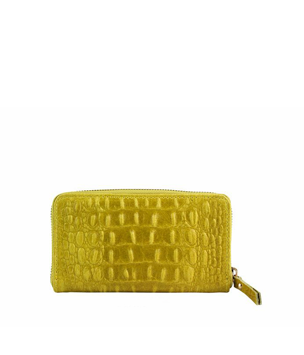 ΔΕΡΜΑΤΙΝΟ Γυναικείο πορτοφόλι Pina yellow
