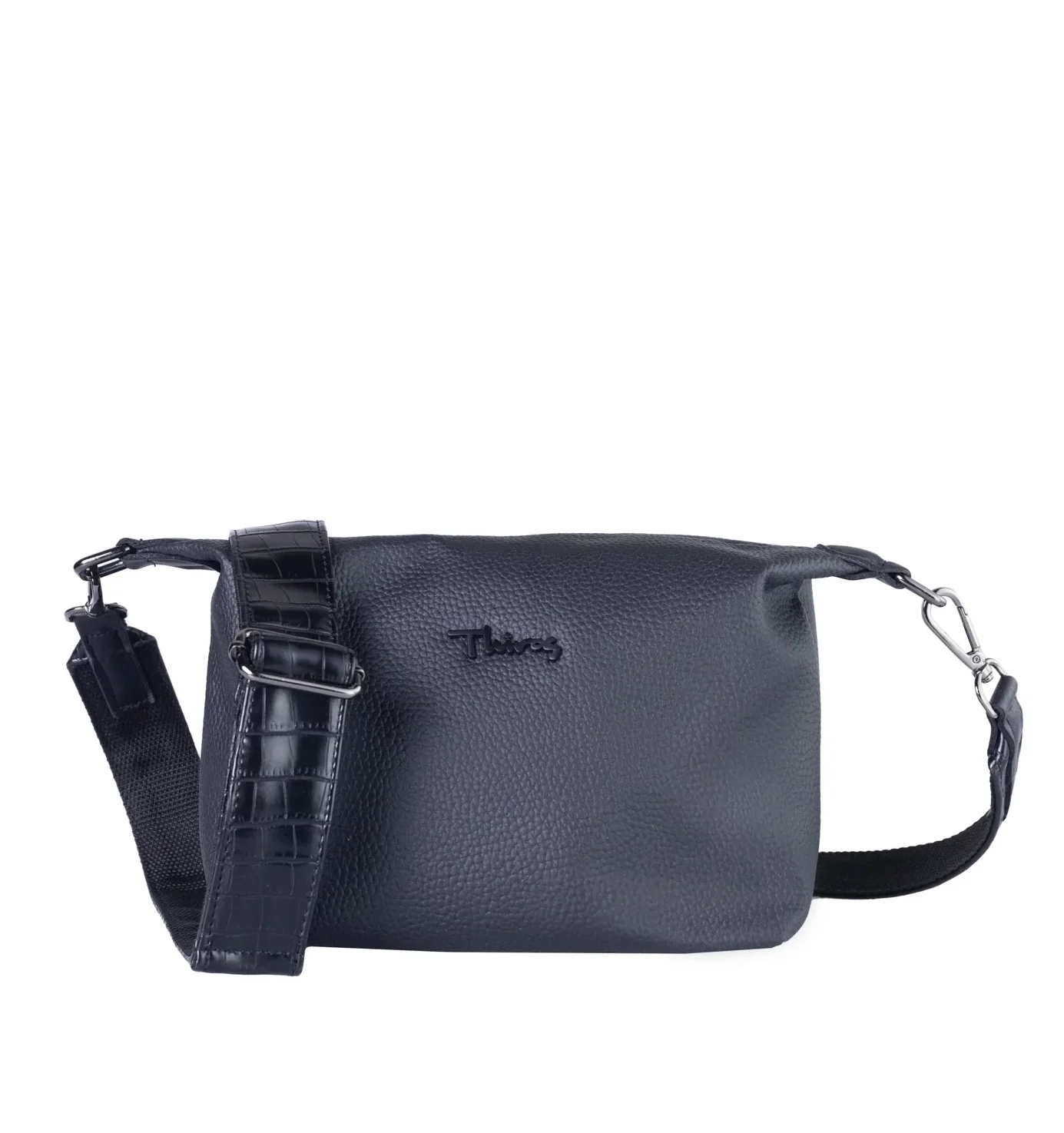 Thiros Mini τσάντα ώμου Street Life με Croco λουρί black e1670847976730