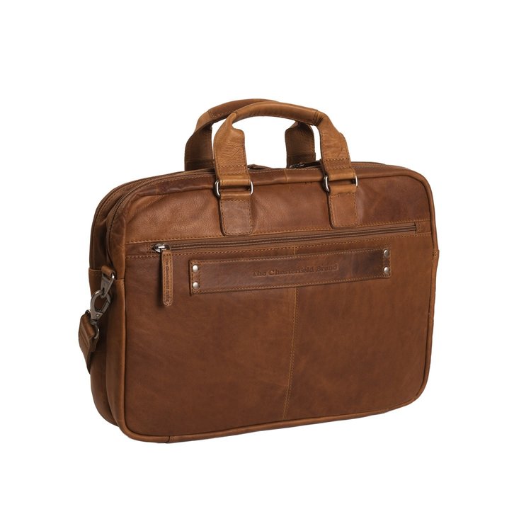 The Chesterfield Brand Leather Laptop Bag Cognac Seth c