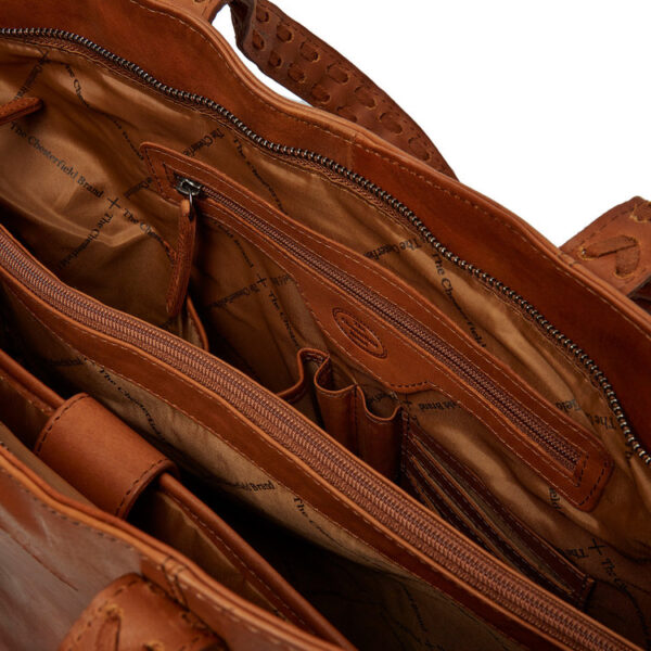 The Chesterfield Brand Leather Shopper Laptop Bag Cognac Kansas e