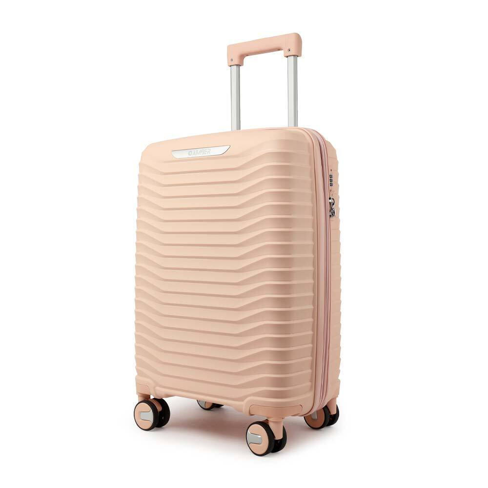 Amber Βαλίτσα Ταξιδιού Καμπίνας Ροζ με 4 Ρόδες Ύψους 55εκ pink g