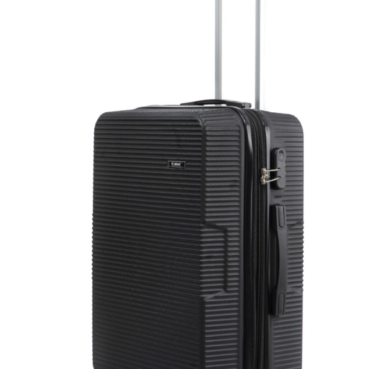 Explorer Βαλίτσα Μεσαία Μαύρη ABS 8063 luggage medium size suitcase Black a